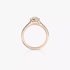 Joy brilliant-cut solitaire ring, small model Joy diamond ring in pink gold
