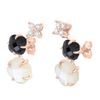 Earrings, Mother Of Pearl, Onyx, Diamonds, Rose Gold