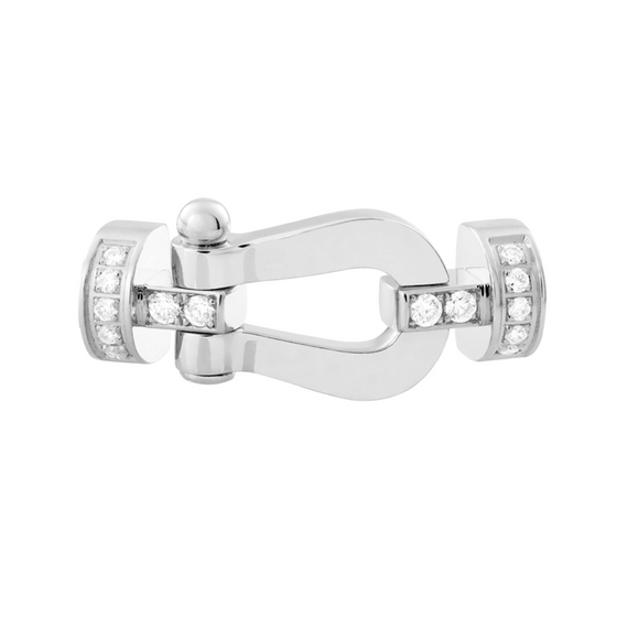 WHITE GOLD FORCE 10 SEMI PAVE, MEDIUM BUCKLE