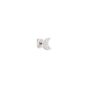Boucle D'oreille Stud Lune Or Blanc & Diamants
