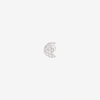 Boucle D'oreille Stud Lune Or Blanc & Diamants