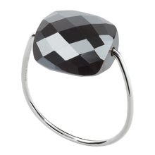  Bague Or Blanc Coussin Hematite