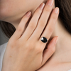 Bague Or Blanc Coussin Hematite