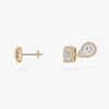 My Twin asymmetrical earrings, medium model My Twin diamond earrings in yellow gold 1+2 0.20-carats