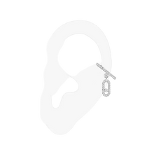  Move Uno Single Clip Pavé Drop Pendant White Gold Diamond Earrings