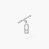 Move Uno Single Clip Pavé Drop Pendant White Gold Diamond Earrings