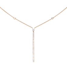  Pink Gold Diamond Necklace Gatsby Vertical Bar