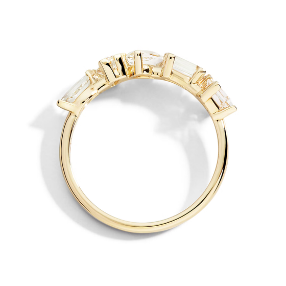 Bague Demi-éternité En Topazes Blanches