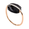 Ring, Onyx Cushion, Diamonds, Rose Gold