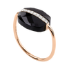 Ring, Onyx Cushion, Diamonds, Rose Gold