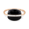 Ring, Onyx Cushion, Diamonds, Rose Gold