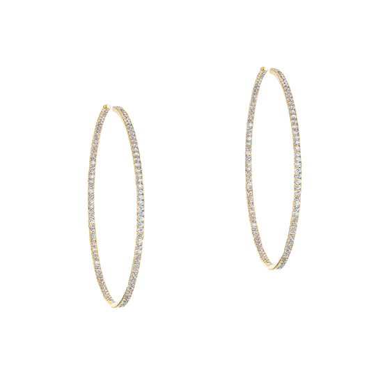 Yellow Gold Diamond Earrings Gatsby Small Hoop
