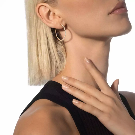 Gatsby Small Hoop Yellow Gold Diamond Earrings