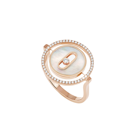 Bague Diamant Or Rose Bague Lucky Move PM Nacre Blanche