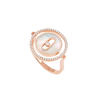 Lucky Move SM White Mother-of-Pearl Pink Gold Diamond Ring