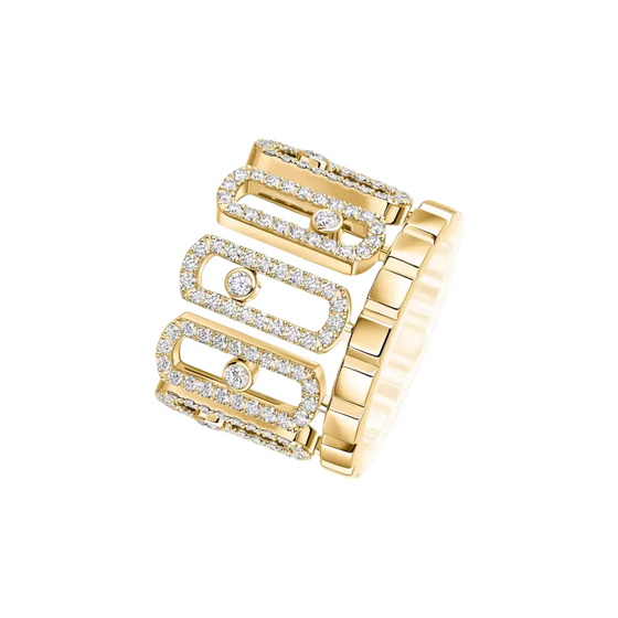 Move Iconica Pavée Bague Diamant Or Jaune