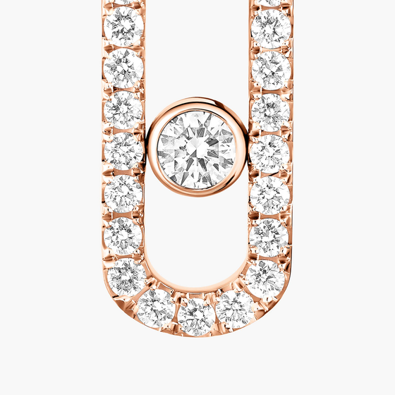 Move Uno Pavé Single Right Earring Pink Gold Diamond Earrings
