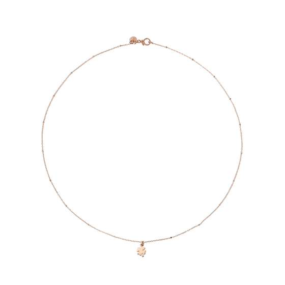 Rose Gold Mini Four Leaf Clover Necklace