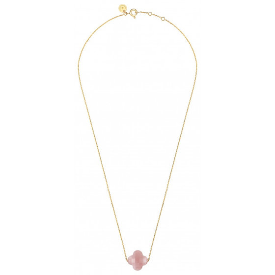 Necklace, Guava Quartz, Yellow Gold