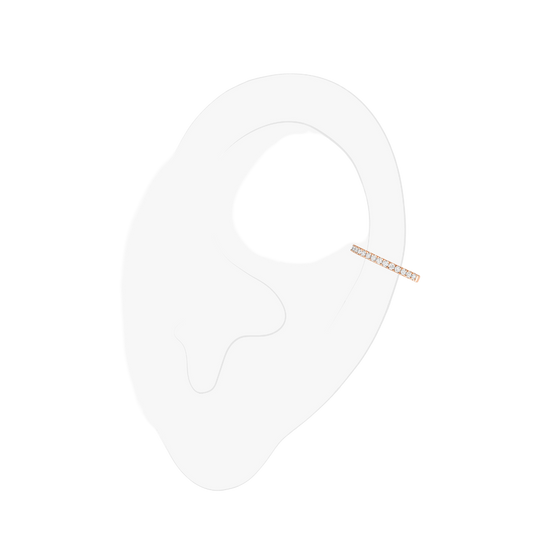 Mono Clip Milieu Gatsby Boucles d'oreilles Diamant Or Rose