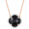 Collier, Onyx, Diamants, Or Rose