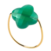Ring, Green Agate, Yellow Gold