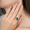 Ring, Green Agate, Yellow Gold
