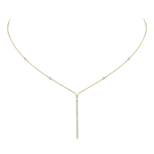  Gatsby Vertical Bar Yellow Gold Diamond Necklace