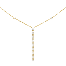  Yellow Gold Diamond Necklace Gatsby Vertical Bar