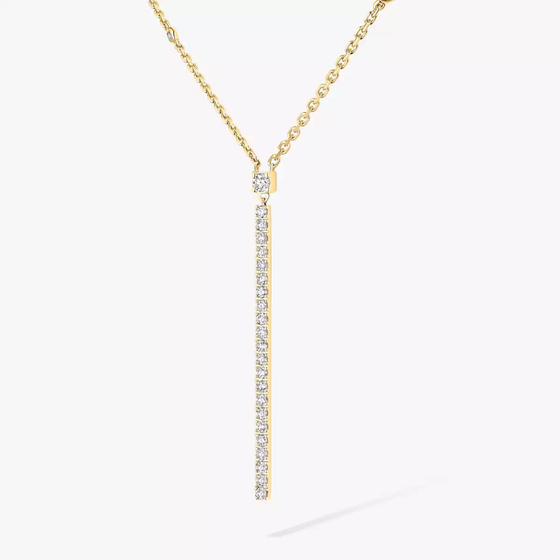 Gatsby Vertical Bar Yellow Gold Diamond Necklace