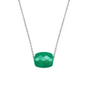 Necklace, Green Agate, White Gold