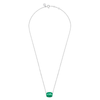 Collier Or Blanc Coussin Agate Verte