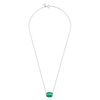 Collier, Agate Verte, Or Blanc