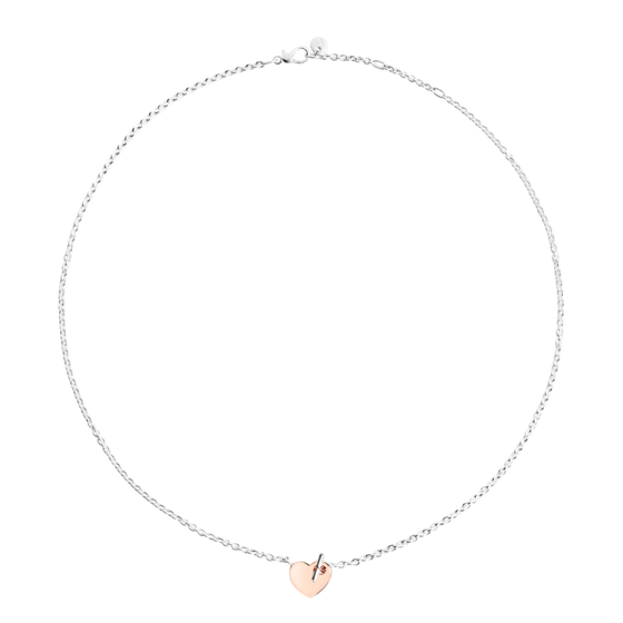 Rose Gold & Silver Heart Necklace