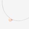 Collier Cœur Or Rose & Argent