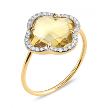  Bague, Citrine, Diamants, Or Jaune