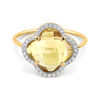 Ring, Citrine, Diamonds, Yellow Gold