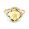 Citrine + Diamonds Yellow Gold Victoria Diamonds Ring