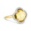 Bague, Citrine, Diamants, Or Jaune