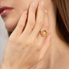 Bague, Citrine, Diamants, Or Jaune