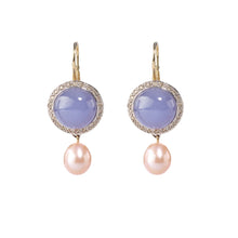  Lavander Jade & Pearls Earrings