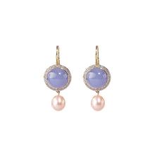  Rose gold and lavender jade earrings