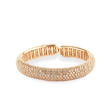  Rose gold champagne-coloured diamond-set bangle bracelet