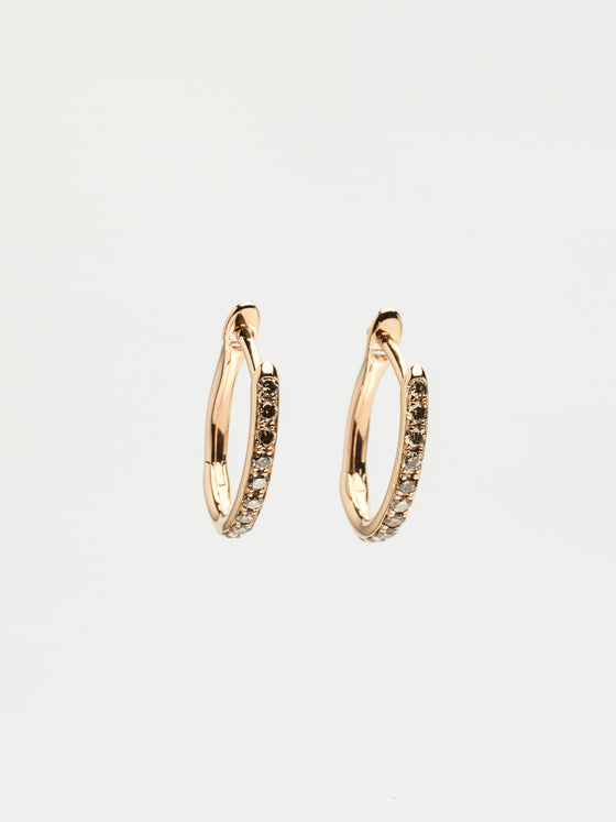 Pink gold earrings and champagne diamonds