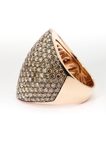  Pink gold ring and brown diamonds
