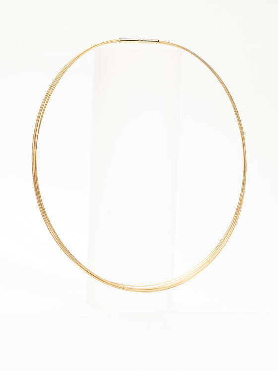 Yellow gold multi-cable necklace