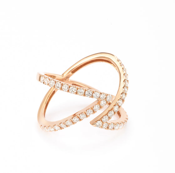 Rose gold diamond-set ring