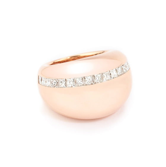 Rose gold diamond-set ring