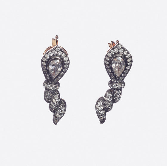 Rose gold diamond-set earrings