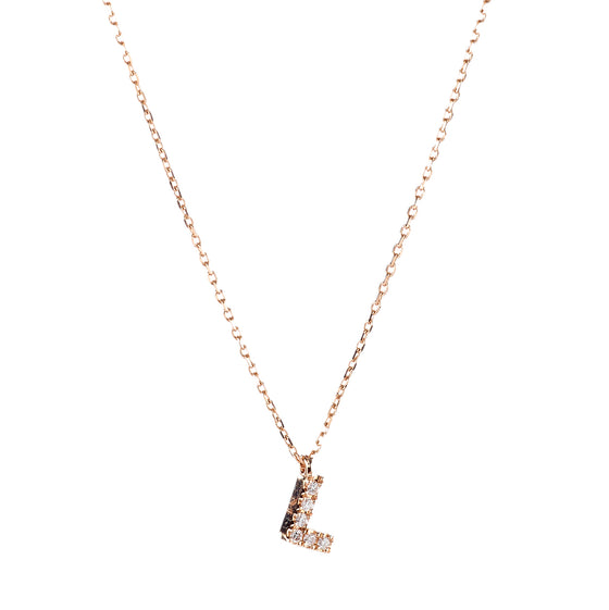 Rose gold letter-L necklace